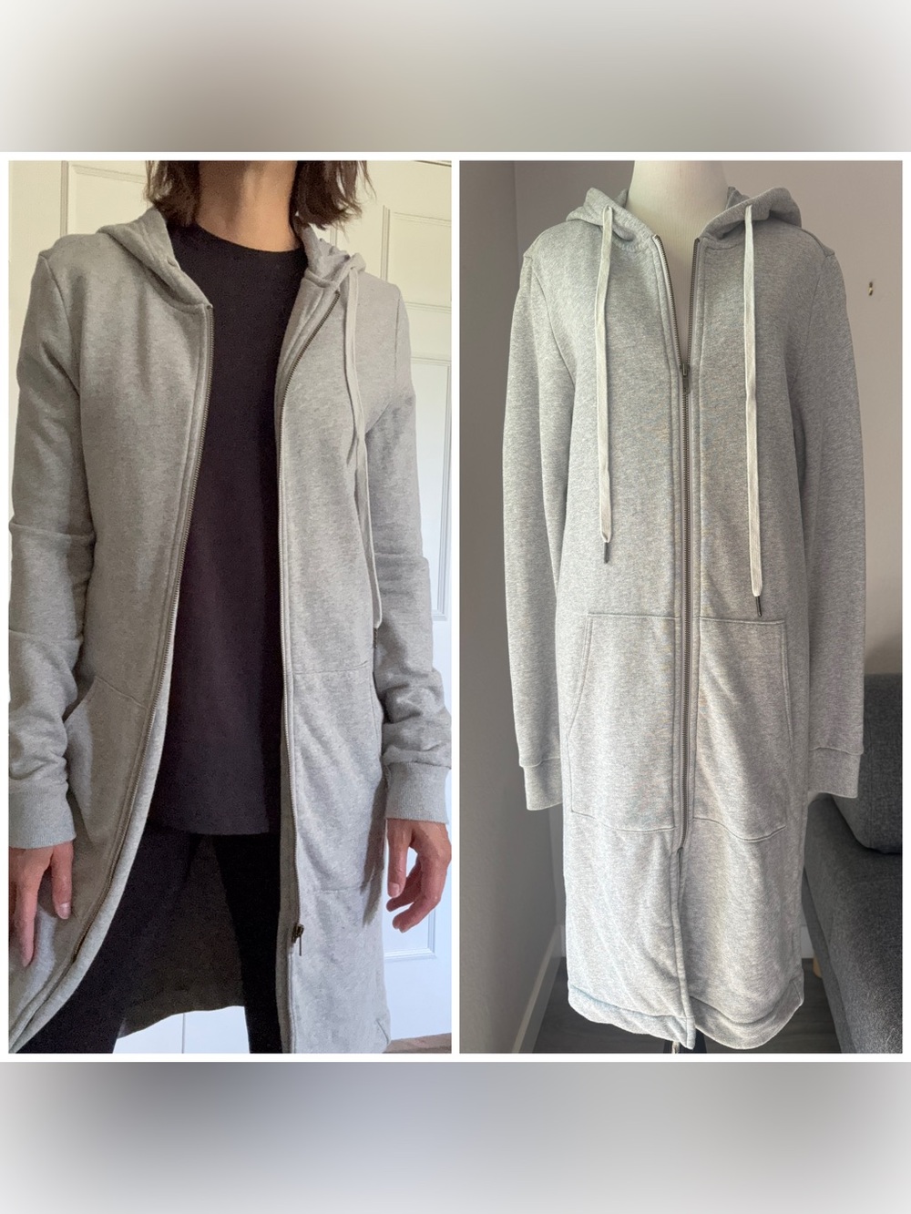 Hooded Longline Fleece Jacket